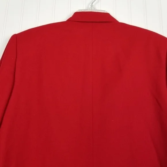 Vintage 80s Pendleton 100% Wool Blazer Red Gold Embossed Buttons Size 8 USA - Picture 14 of 16